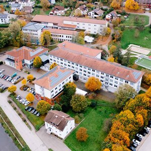 Abbildung der Campus-Gebäude von oben