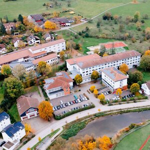 Abbildung der Campus-Gebäude von oben